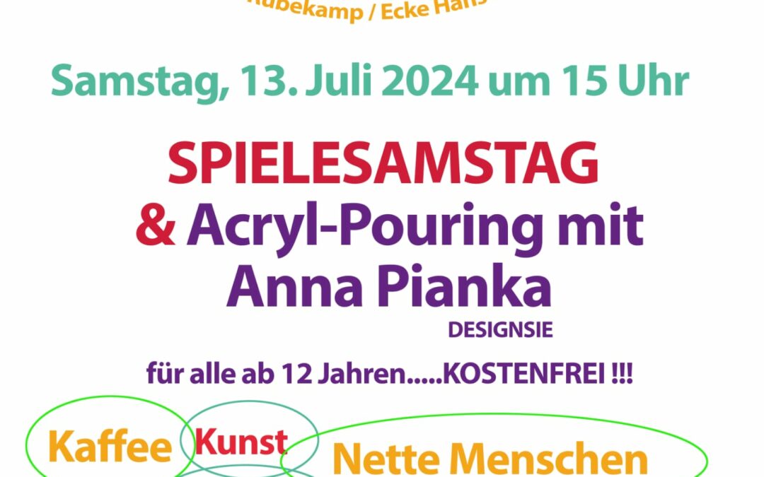 Ankündigung Malworkshop mit Anna Pianka / Designsie im Teegarten Hannover Hainholz am 13.07.2024